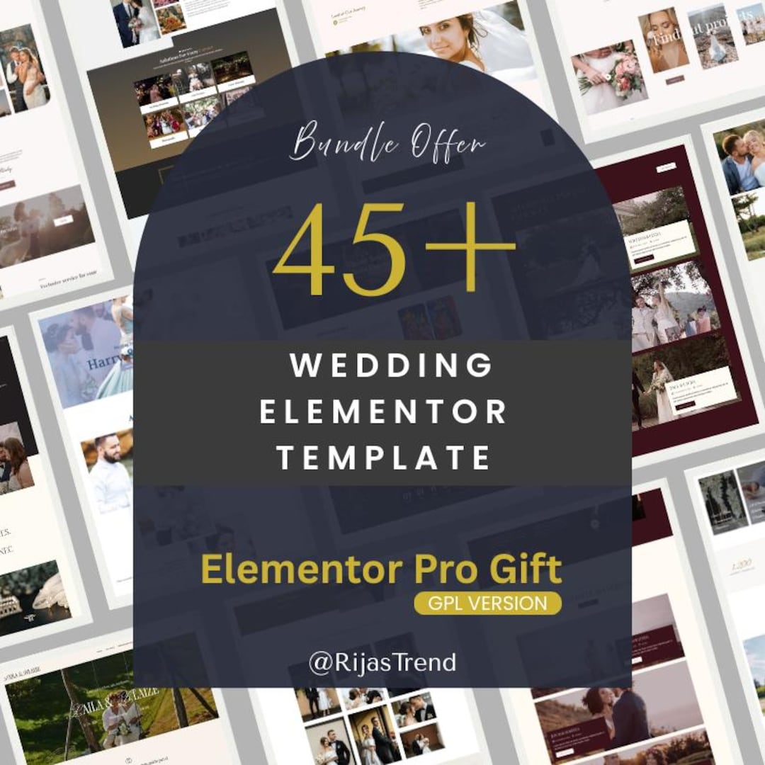 45+ Wedding Elementor Templates Website Builder Bundle - Etsy
