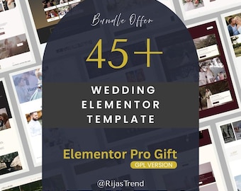 45+ Wedding Elementor Templates Website Builder Bundle