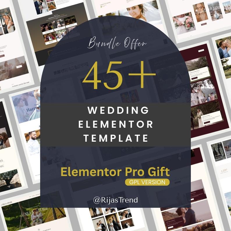 45+ Wedding Elementor Templates Website Builder Bundle - Etsy