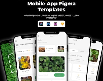 20 Farming and Agriculture Figma Mobile App Template
