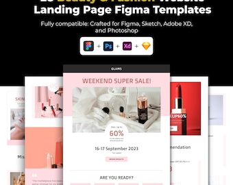 Beauty Fashion Figma Website Editable Landing Page Template Modern UI Design for Designers Brands and Creative Agencies