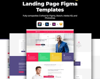25 Personal Coaching Figma Website Landing Page Template Life Coach, Business Coach UI UX Design Editable Figma Template