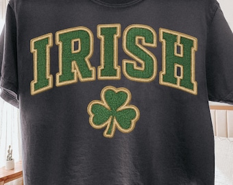 Irish Shamrock PNG, St Patrick’s Day Gift, Retro Varsity Lettering Sublimation, Digital Download