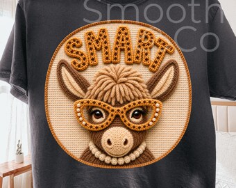 Smart Donkey PNG, Funny Animal with Glasses Sublimation, Teacher Gift, Digital Download