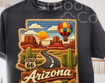 Arizona PNG, Route 66 Desert State Outline Sublimation, Southwest Travel Souvenir Gift, Digital Download