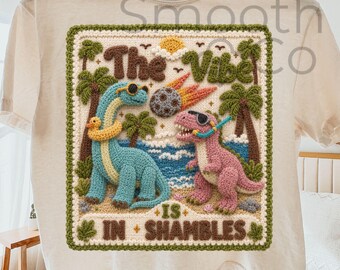 The Vibe Is In Shambles Dinosaur PNG, Summer Beach Dino Sublimation, Funny Vacation Gift, Digital Download
