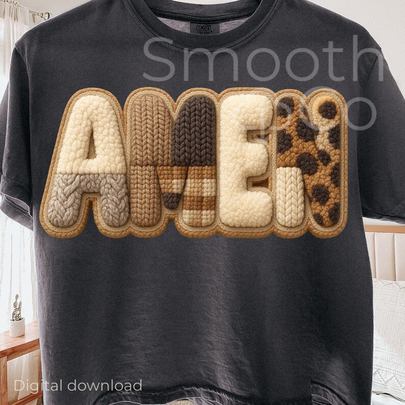 Amen PNG, Neutral Letters With Leopard Sublimation, Christian Gift ...