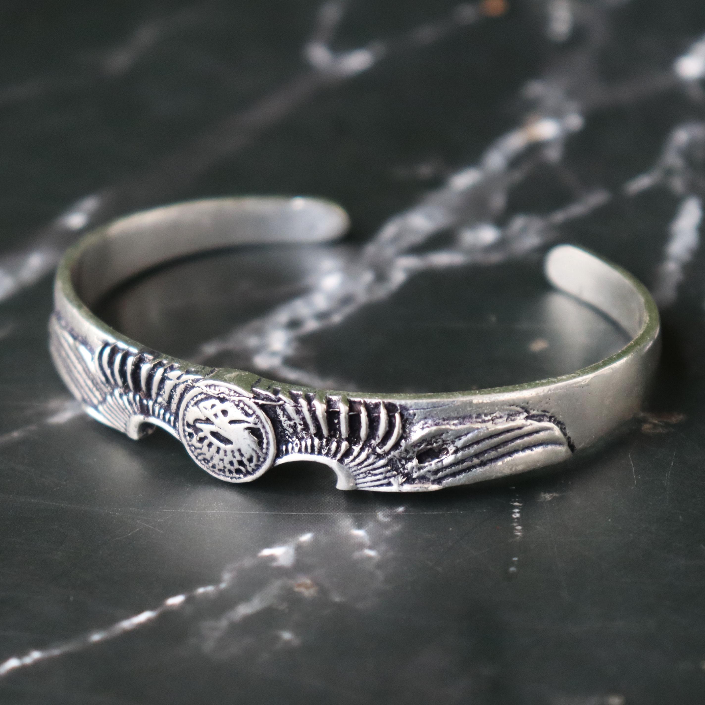 Eagle Cuff Bangle, 925 Sterling Silver, Native American Style