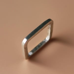 Handmade Sterling Silver Square Ring: Minimalist Geometric Jewelry
