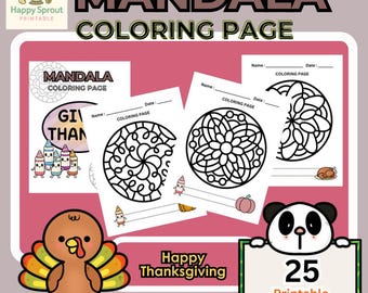 Thanksgiving Mandala Coloring Pages for Kids | Fun Fall Mindfulness Art