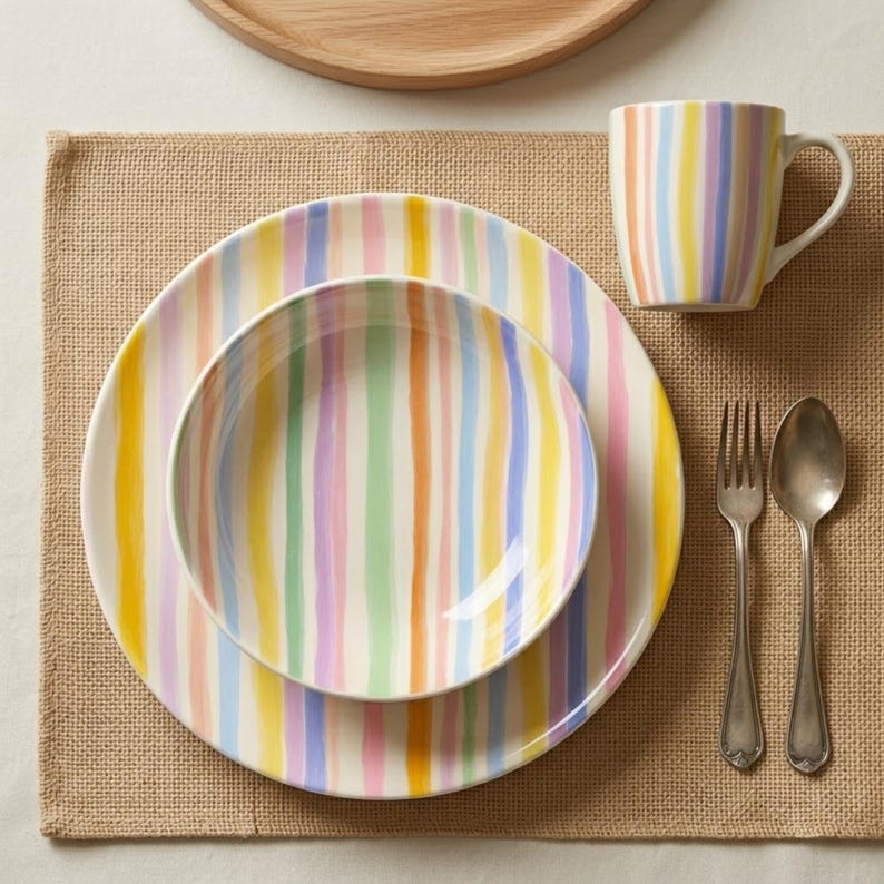 Pastel Rainbow Stripe Seamless Pattern | Whimsical Digital Paper ...