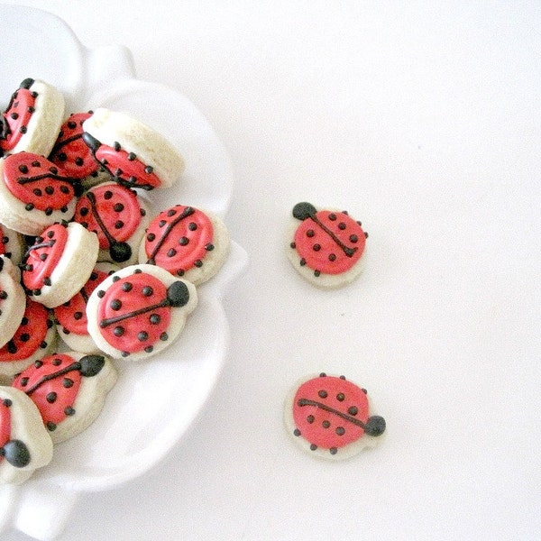 OH SO SMALL Red Ladybugs Sugar cookies in Vanilla bean, Lemon, Lavender or Chocolate chip flavor -6 dozen
