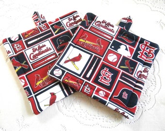 Potholders, Pr Of Quilted Potholders, Cardinals Potholders, Fathers Day