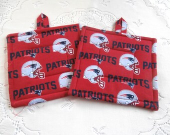 Potholders, Pr Of Quilted Potholders, Gift , Patriot Potholders