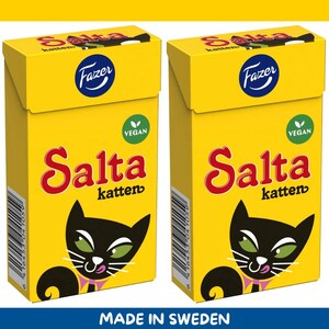 2 Pack – Fazer Salta Katten Tablettask – Salmiak & Licorice Cat Pastilles (76 g / 2.68 oz)