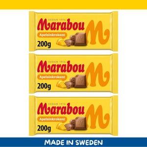3 Pack Marabou Apelsinkrokant Milk Chocolate Bars – 200g each (7.1 oz) – Imported from Sweden
