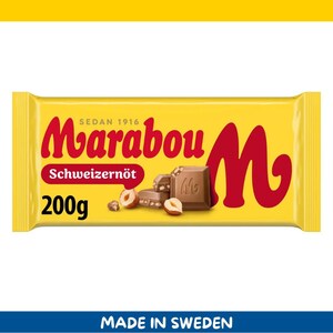 Marabou Schweizernöt Milk Chocolate Bar – 200g (7.1 oz) – Imported from Sweden