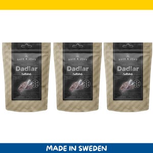 3 Pack Dadlar Saltlakrits 3x 125g / 4.41 oz – Salted Licorice Flavored Dates