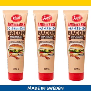 3-Pack Kavli Amerikansk Dressing – Bacon Flavor (3 x 230g / 8.1 oz each)