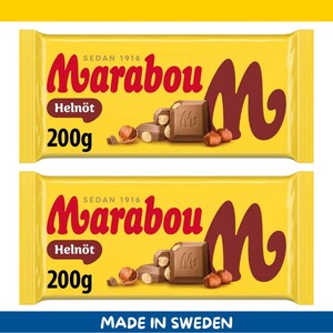 2 Pack Marabou Helnöt Milk Chocolate Bars – 200g each (7.1 oz) – Imported from Sweden