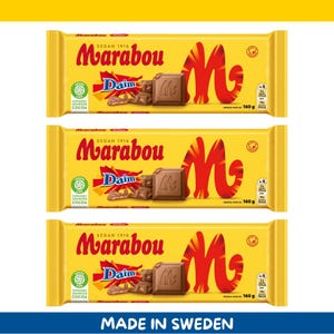 3 Pack Marabou Daim Milk Chocolate Bars – 160g each (5.6 oz) – Imported from Sweden