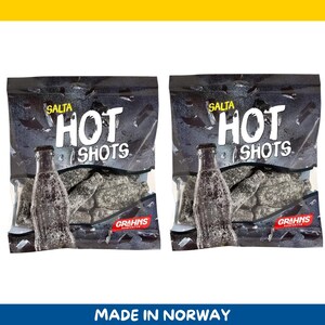 2 Pack Grahns Salta Hotshots – 80g / 2.8 oz Each Salty Chewy Candies