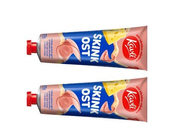 2 Tubes of Kavli Skinkost – Smoked Ham Cheese Spread in a Tube (275g / 9.7 oz)