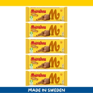 5 Pack Marabou Fudge & Havssalt Milk Chocolate Bars – 160g each (5.6 oz) – Imported from Sweden
