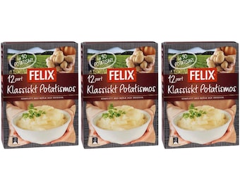 3 pakken Felix Klassiskt Potatismos – elk 12 porties – elk 444 g / 15,7 oz