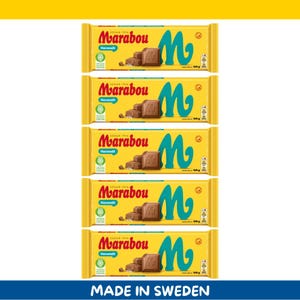 5 Pack Marabou Havssalt Milk Chocolate Bars – 160g each (5.6 oz) – Imported from Sweden