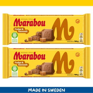 Paquete de 2 barras de chocolate con leche, dulce de marabú y sal marina (160 g cada una, importadas de Suecia)