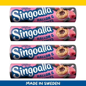 4 Pack – Singoalla Hallon & Lakrits – Swedish Raspberry and Licorice Sandwich Cookies (760 g / 26.8 oz)