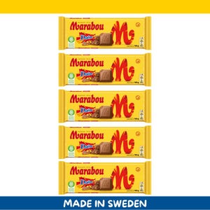 5 Pack Marabou Daim Milk Chocolate Bars – 160g each (5.6 oz) – Imported from Sweden