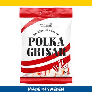 Treatville Polkagrisar – 140g / 4.9 oz Peppermint Hard Candy