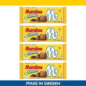 4 Pack Marabou Mjölkchoklad Oreo Milk Chocolate Bars – 160g each (5.6 oz) – Imported from Sweden