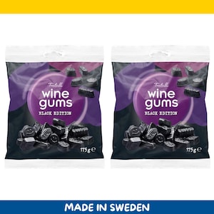 2 Pack Treatville Black Edition Winegum – 175g / 6.2 oz Each Blackcurrant Chewy Candy
