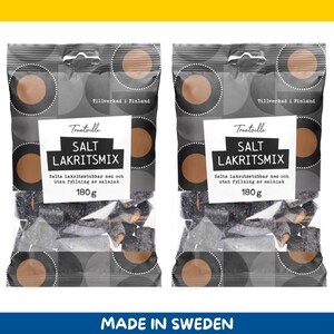 2 Pack Treatville Salt Licorice Mix – 180g / 6.3 oz Each Salty Licorice Treats