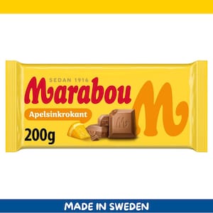 Marabou Apelsinkrokant Milk Chocolate Bar – 200g (7.1 oz) – Imported from Sweden