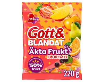 Malaco Fruktgodis Gott & Blandat Äkta Frukt Mix – Fruity Candy Mix (220g / 7.8 oz)