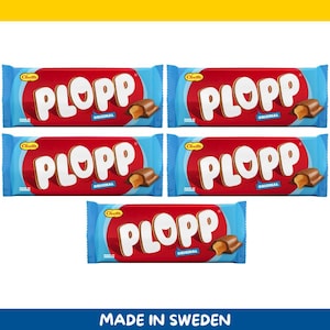 5 Pack – Cloetta Plopp – Swedish Milk Chocolate Toffee Bars (400 g / 14 oz)