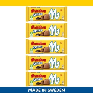 5 Pack Marabou Mjölkchoklad Oreo Milk Chocolate Bars – 160g each (5.6 oz) – Imported from Sweden