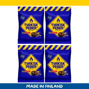 4-Pack Fazer Tyrkisk Peber 150g – Classic Finnish Hot Licorice Candy
