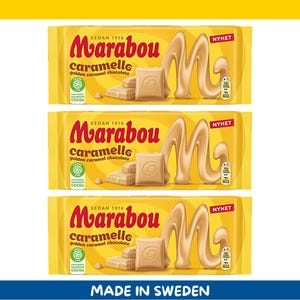 3 Pack Marabou Caramello Milk Chocolate Bars – 160g each (5.6 oz) – Imported from Sweden
