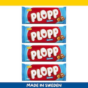 4 Pack – Cloetta Plopp – Swedish Milk Chocolate Toffee Bars (320 g / 11.2 oz)