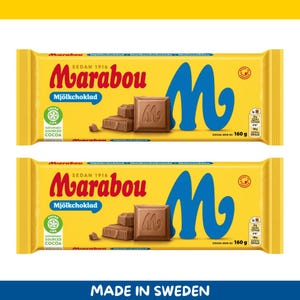 2 Pack Marabou Milk Chocolate Bars – 160g each (5.6 oz) – Imported from Sweden