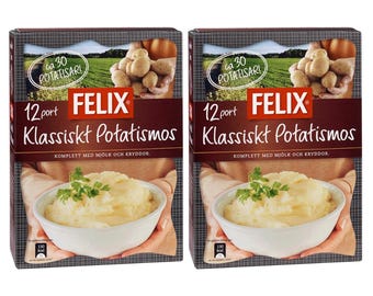 2 pakken Felix Klassiskt Potatismos – elk 12 porties – elk 444 g / 15,7 oz