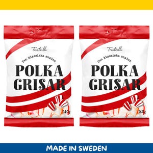 2 Pack Treatville Polkagrisar – 140g / 4.9 oz Each Peppermint Hard Candy