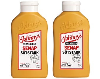 2 Pack Senap Sötstark by Johnnys – 500g / 17.6 oz Each (Total 1,000g / 35.3 oz / 1 kg)