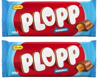 2er Paket – Cloetta Plopp – Schwedische Milchschokolade Toffee Riegel (160 g)