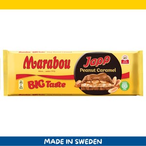 Marabou Big Taste Japp Peanut Caramel Milk Chocolate Bar – 276g (9.7 oz) – Imported from Sweden
